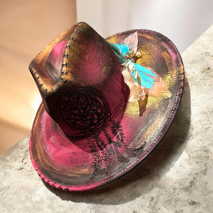 LotusLaRouge Customized Fedora Cream Hat Burned