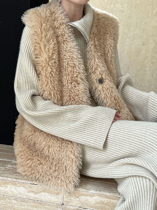 High-end Lambswool Vest jacket