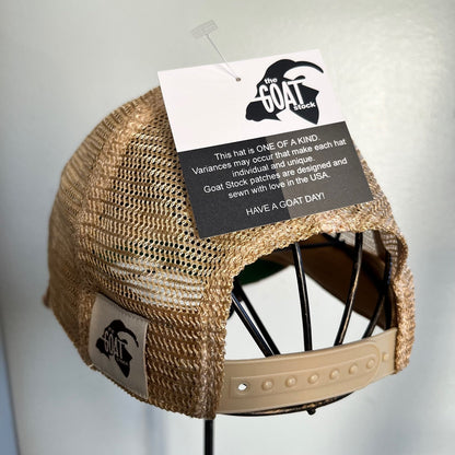 LOBSTER Distressed Tan Mesh Snapback Baseball Cap