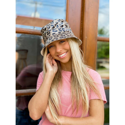 C.C Leopard Reversible Rain Bucket Hat