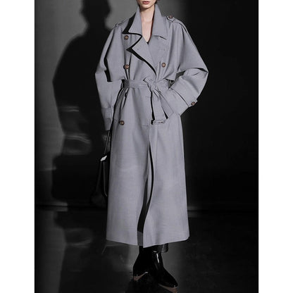 Old British Double-breasted Mid-length Trench Coat