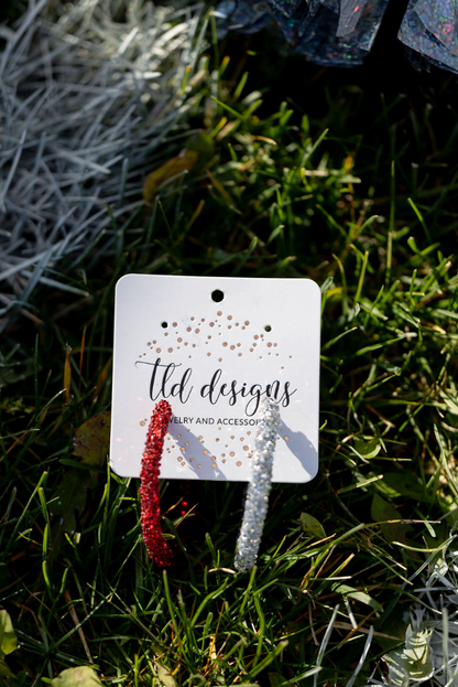 Game day glitter hoops