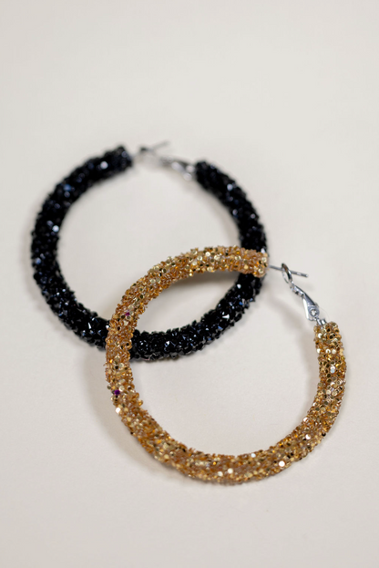 Game day glitter hoops